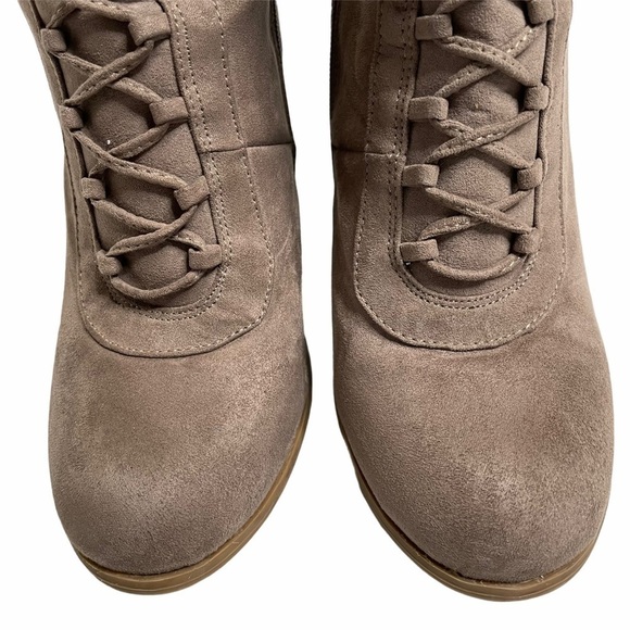 Carlos Santana Sandra Lace Up Chunky Heel Faux Suede Boots Size 10 - Picture 5 of 10